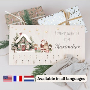 Calendário do Advento para preencher, Calendário do Advento personalizado DIY, Calendário do Advento para crianças, Calendário do Advento feito de madeira, Presente do Advento