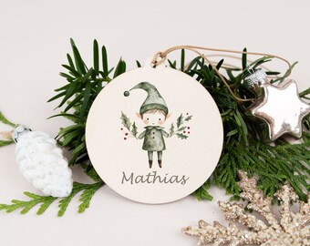 Pendentif de Noël, boule de Noël personnalisée, décoration de sapin, décoration de sapin de Noël en bois, décoration de Noël, cadeau de Noël