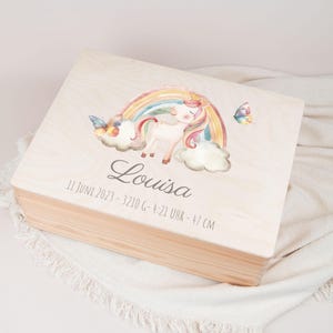 Baby Keepsake Box, Baby Memory Box, Rainbow Memory Box, Birth Gift, Christening Gift, Personalized Gift with Name