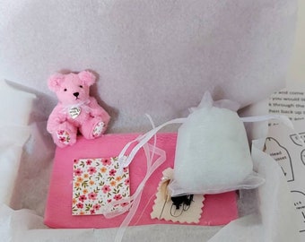 Miniature Bear Making Kit - (pink floral)