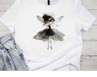 Fairy Clipart: Watercolor Fairies with Dog, Sketch Style (Digital Download)