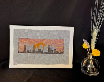 Portland Oregon Skyline handgemaltes Nadelspitzen Lesezeichen