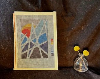 &quot;Abstrakte Berg Nadelspitze 10x15cm - handbemalt mit schönen Motiven in der Größe 10 x 15 cm - Nadelspitze 10x10,5&quot;