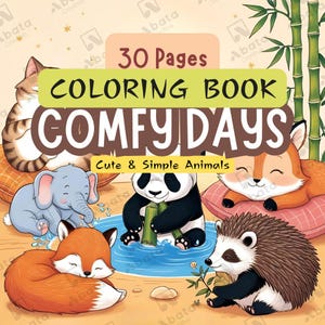 Bold & Easy Cozy Days Coloring Book | Cute and Simple Digital Pages | Comfy Days |Relaxing Printable Fun fo Kids and Adult