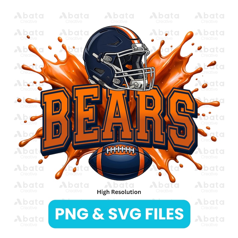 Bears Football Helmet Clipart, Game Day PNG, Sports Fan Graphic (PNG ...