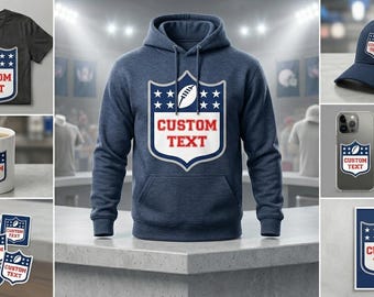 Football Logo Font Clipart Bundle, Custom Text T-Shirt SVG (Digital Download)