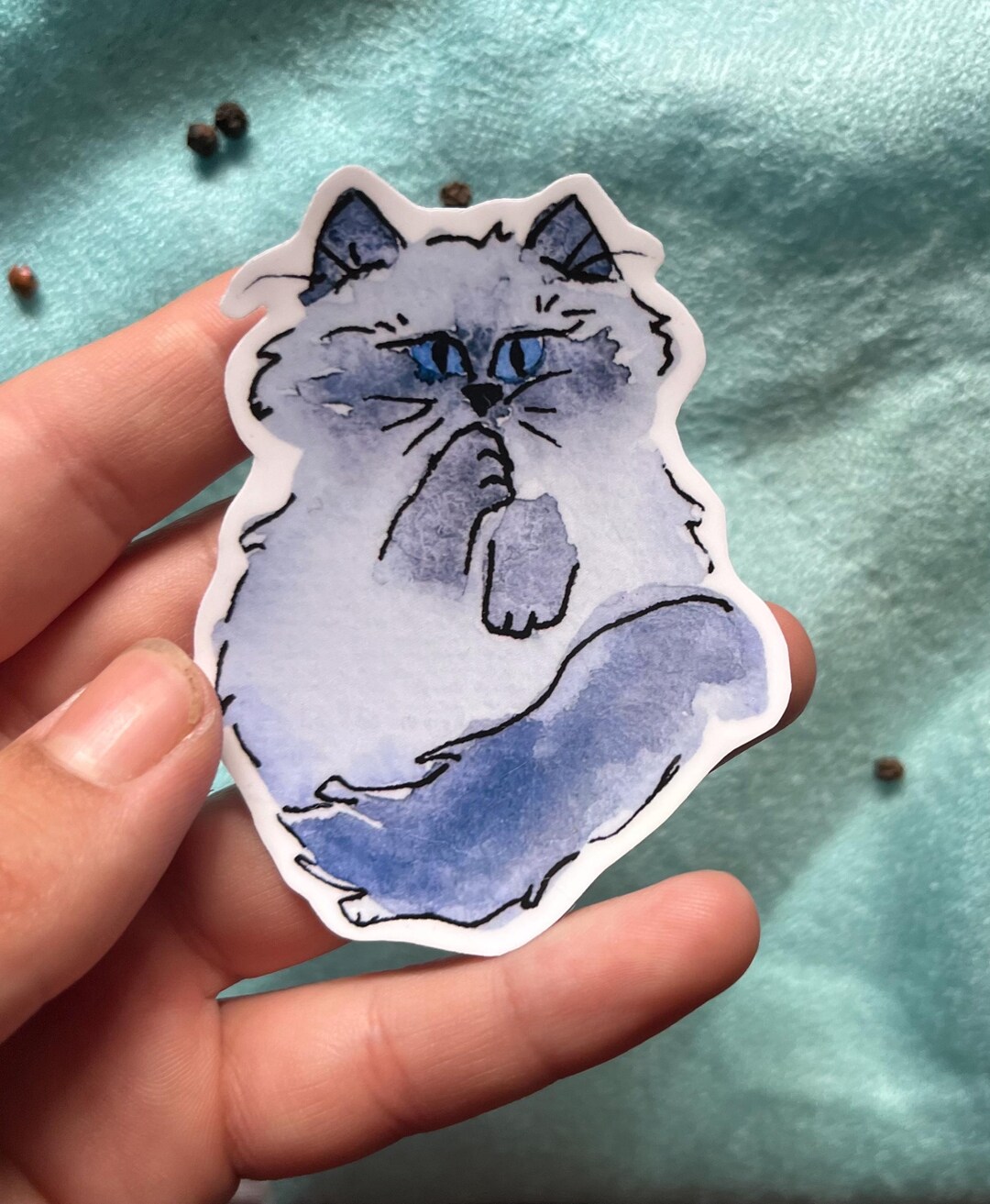 Cute Kitty Cat Stickers / Waterproof Vinyl Sticker for Mugs, Laptops ...