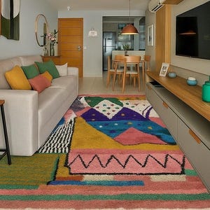 Bohemian Handmade Rug, Azilal Rug Moroccan , Unique Furniture , Decor for Living Room , Moroccan Traditional Rug , Moroccan Rug , Floor rug