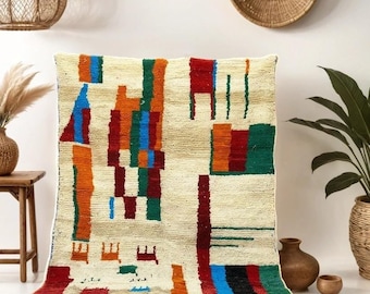 Colorful Beni Ourain Rug: Custom Moroccan Berber Wool Rug