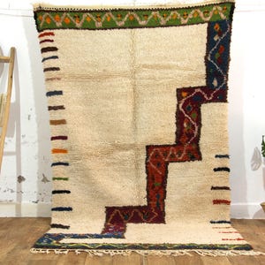 8x5 ft Beni Ourain Rug: Handmade Wool Berber Carpet