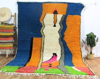 Handmade Berber Wool Rug: Moroccan Beni Ourain Style