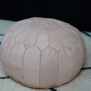 Handmade Natural Leather Moroccan Pouf: Ottoman Footstool (Unstuffed)