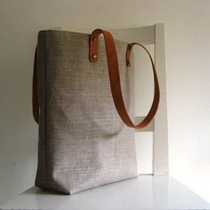 Natural Linen Tote /Shoulder Bag /Shopper image 4