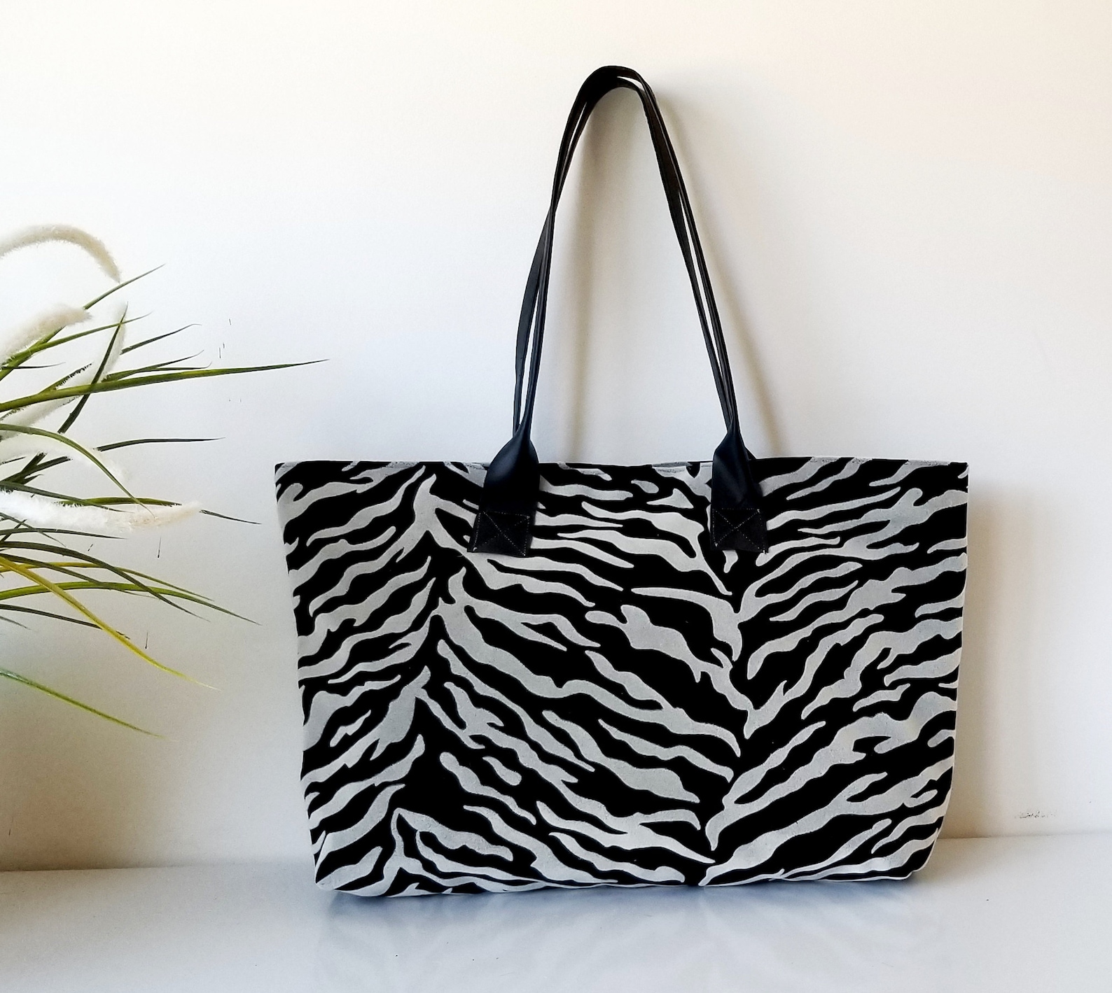 Zebra Pattern Tote Shoulder Bag Etsy