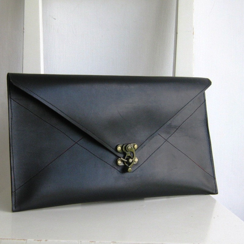 Black Leather Clutch