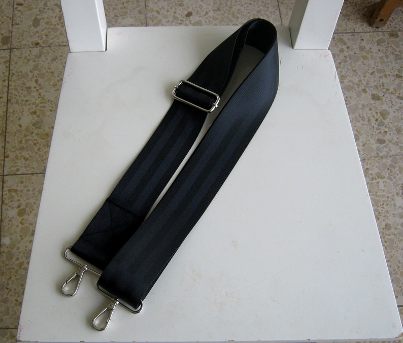 Black Adjustable Removable Seat Belt Bag Strap Etsy