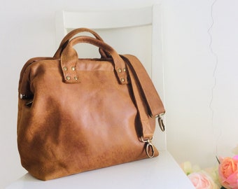 Brown Leather Mary Poppins Doctor's bag