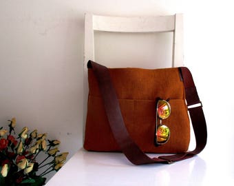 Basic Ginger Messenger with Leather Strap