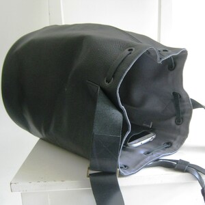 Black Leather Bucket Messenger image 5