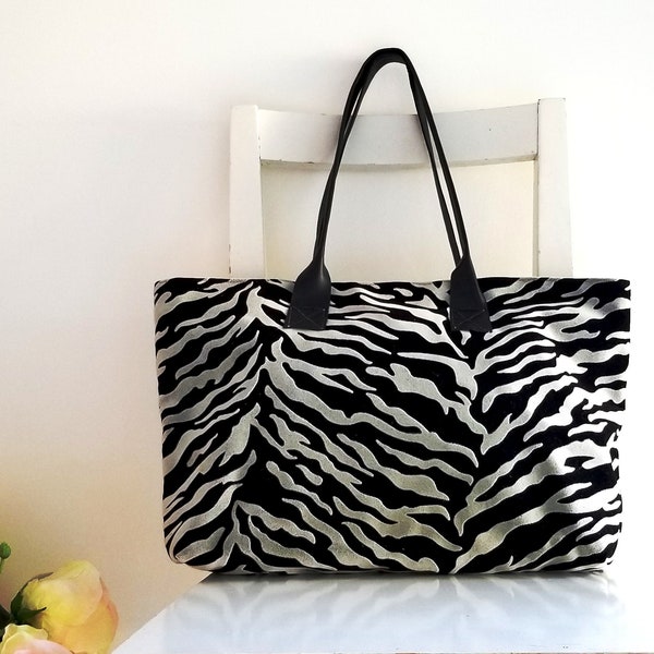 Zebra  Pattern Tote Shoulder Bag