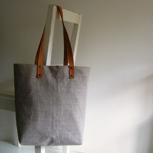 Natural Linen Tote /Shoulder Bag /Shopper image 2