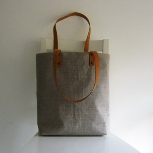 Natural Linen Tote /Shoulder Bag /Shopper image 3