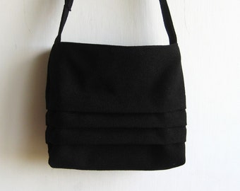 Three Pleats in Black Canvas