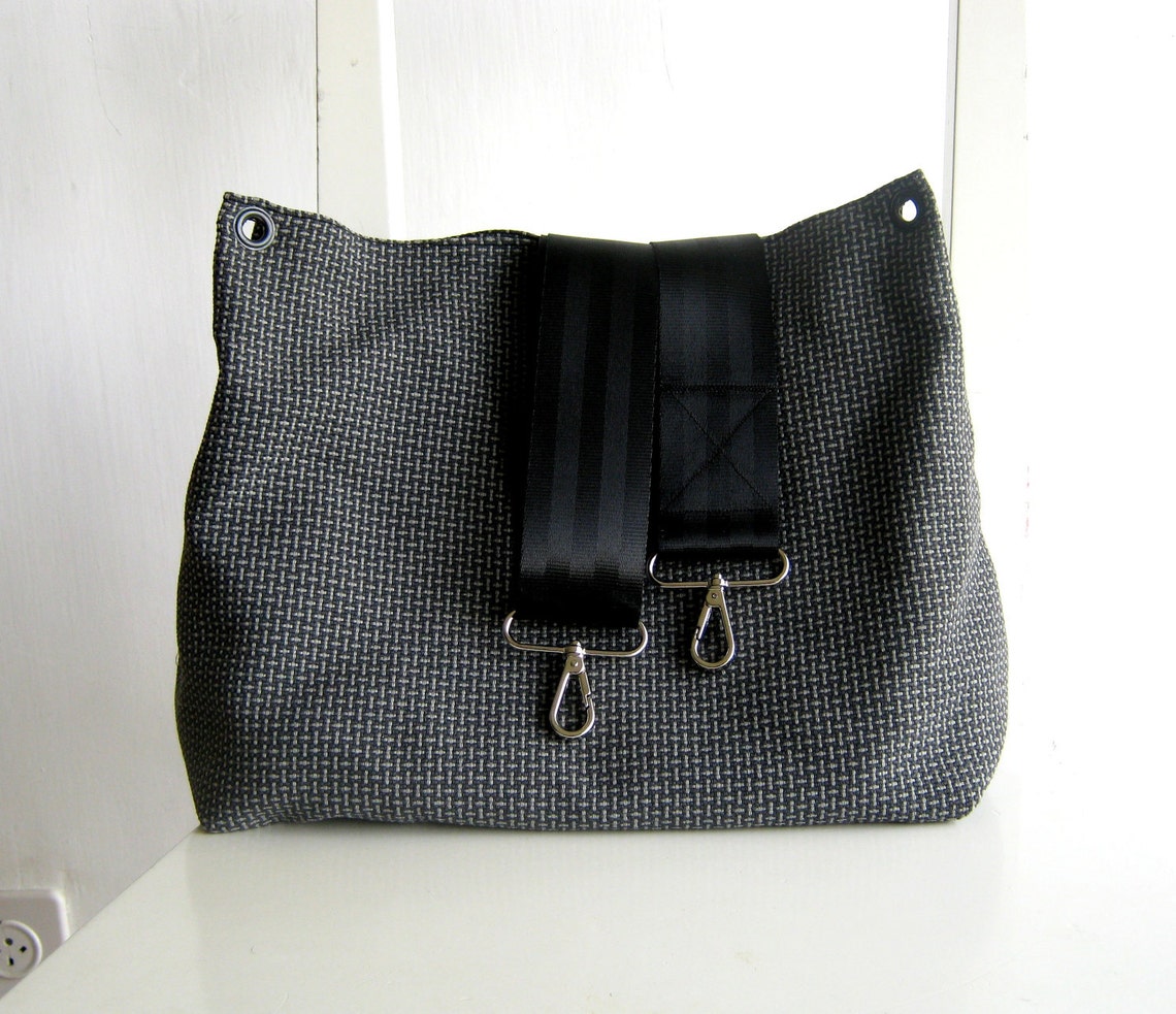 Black Adjustable Removable Seat Belt Bag Strap Etsy