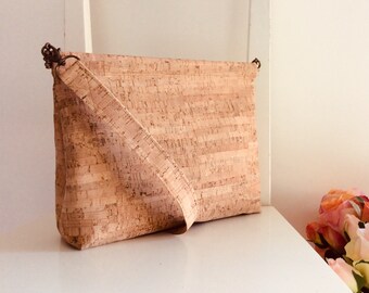 Genuine Cork Leather Bag/ Clutch with a Flex Internal Frame