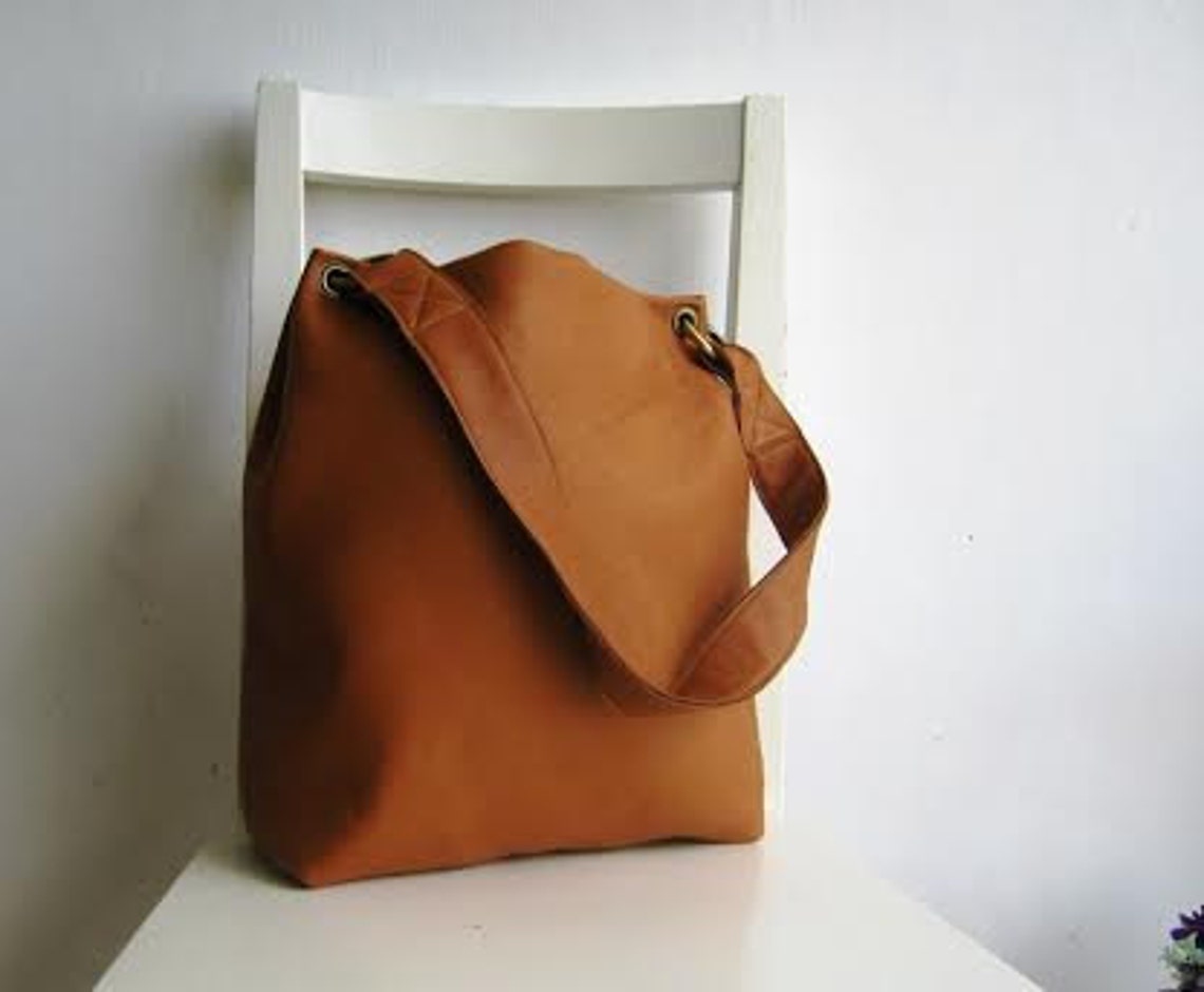 Camel/ Tan/ Saddle Shoulder Genuine Leather Bag - Etsy