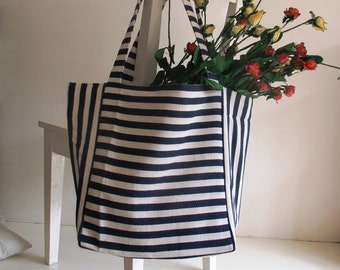 Two in One - Reversible Beach Bag/ shopper Tote Shoulder Bag