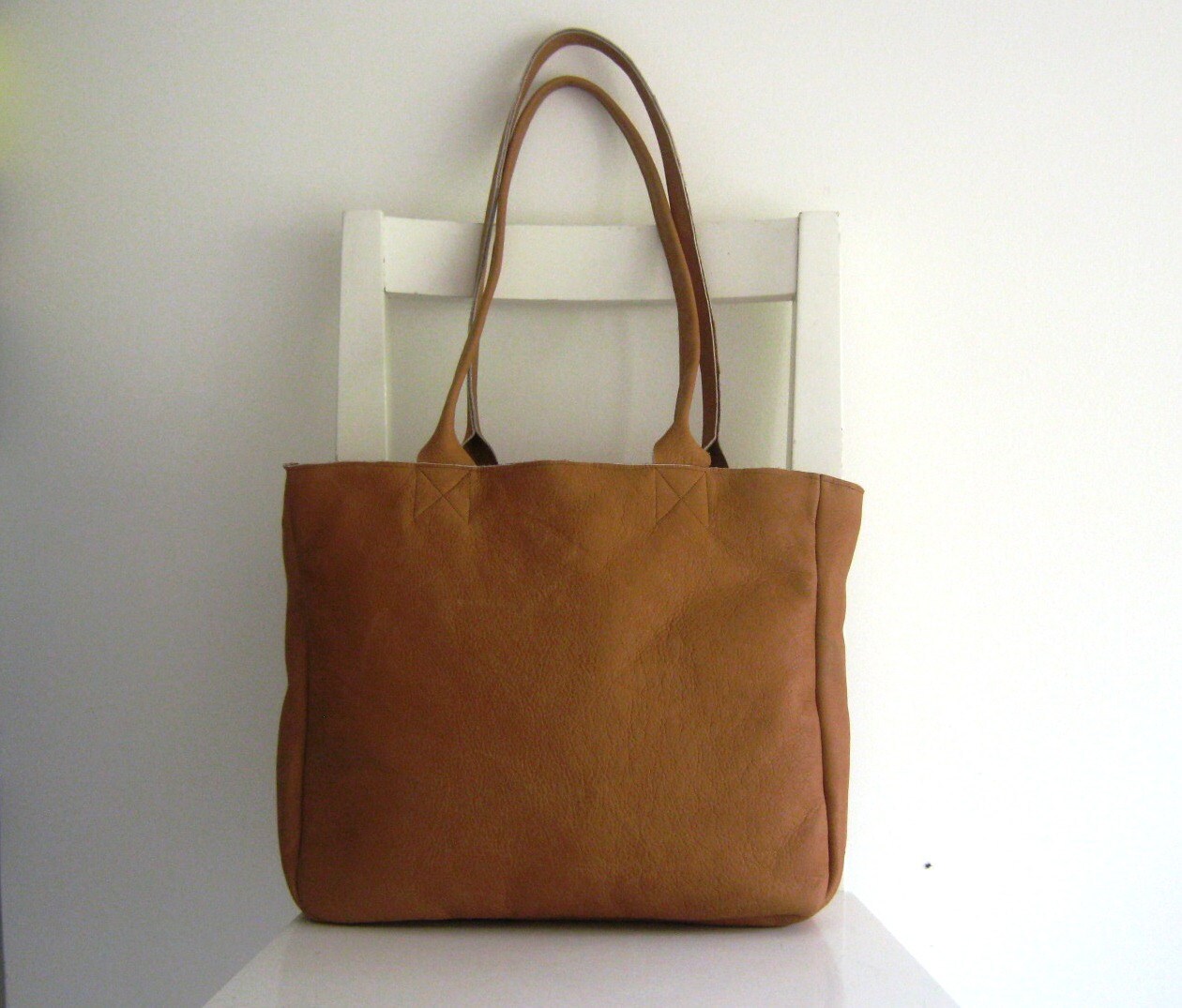 Cognac / Camel / Saddle Leather Tote Shoulder Bag - Etsy
