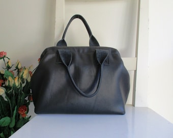 Small Black Leather Doctor Hand bag