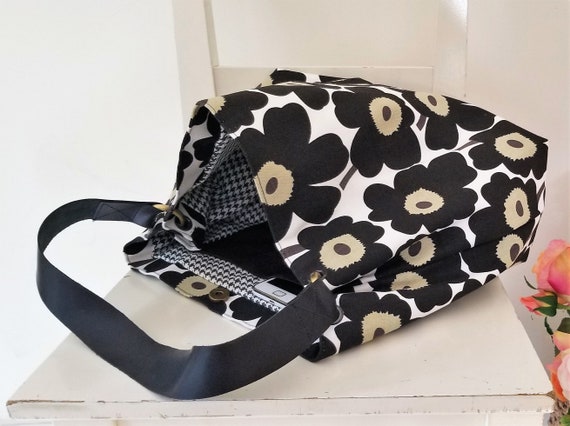 Marimekko Unikko Black Poppies Shoulder Bag