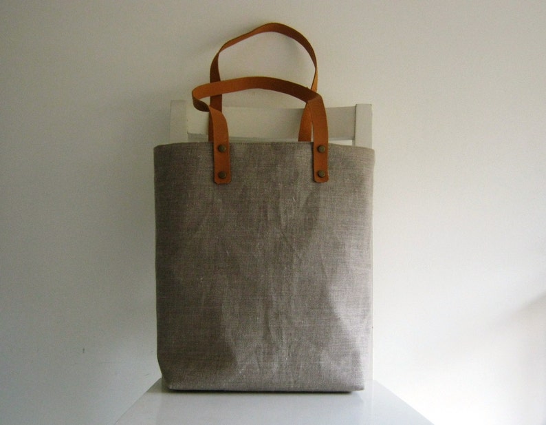 Natural Linen Tote /Shoulder Bag /Shopper image 1