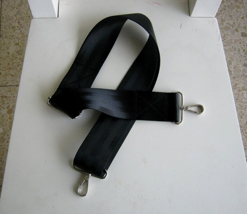 Black Adjustable Removable Seat Belt Bag Strap Etsy