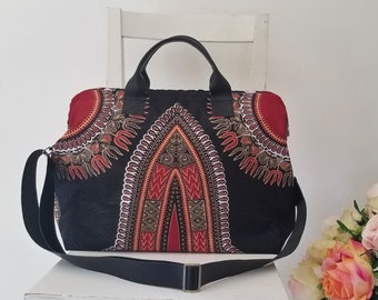 Dashiki - African Wax Print Fabric XL Weekender Doctor Bag