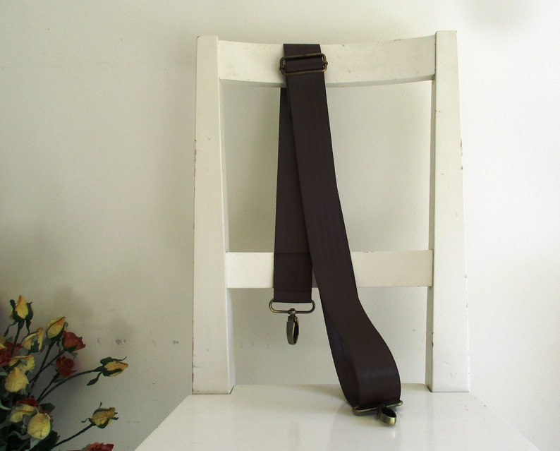 Brown Adjustable Removable Seat belt Bag Strap image 1