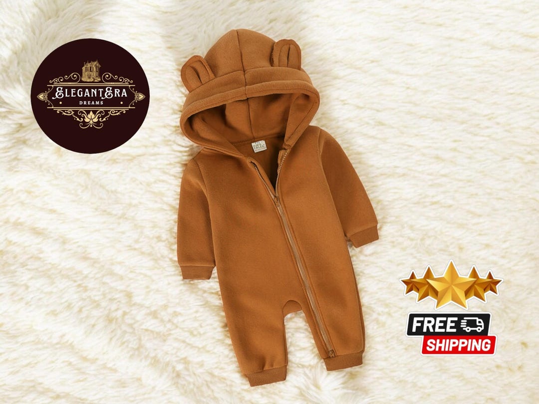 Baby Fleece Bear Quilted Romper main image 0