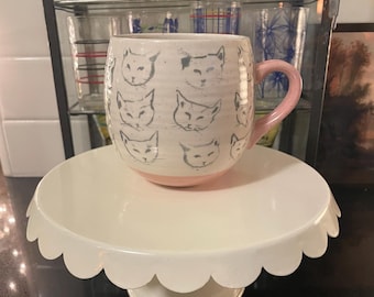Anthropologie Cat Mug in Pink