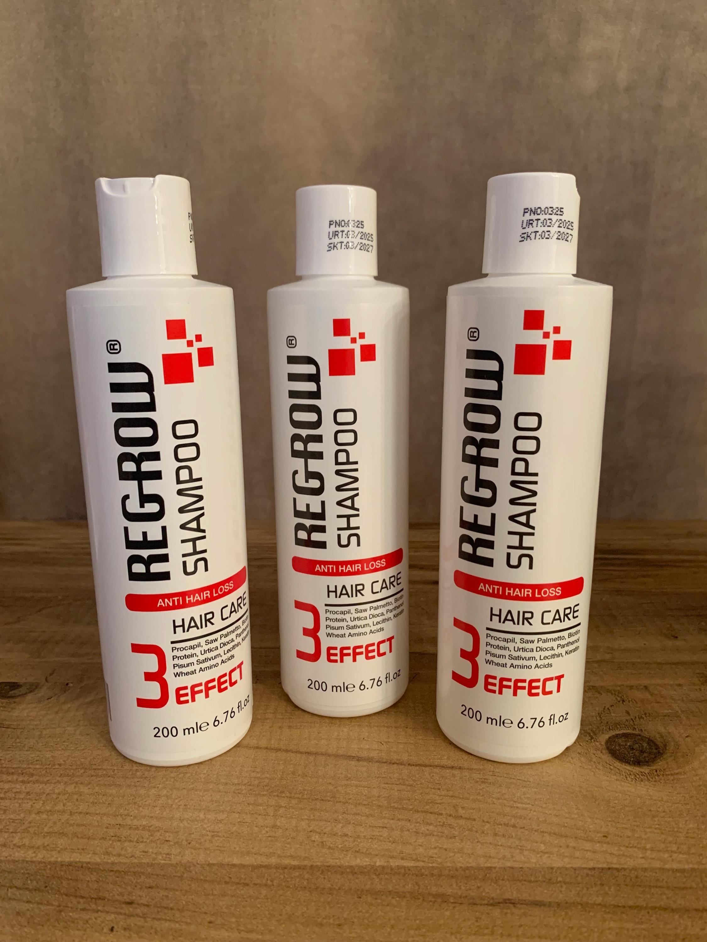 Regrow Anti Hair Loss After Hair Transplant 3 Effects Regrowth Shampoo 200 ml 3x