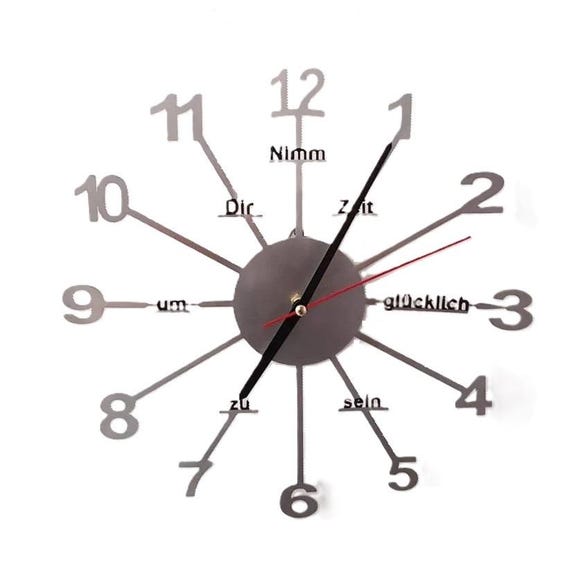 Wanduhr aus Edelstahl