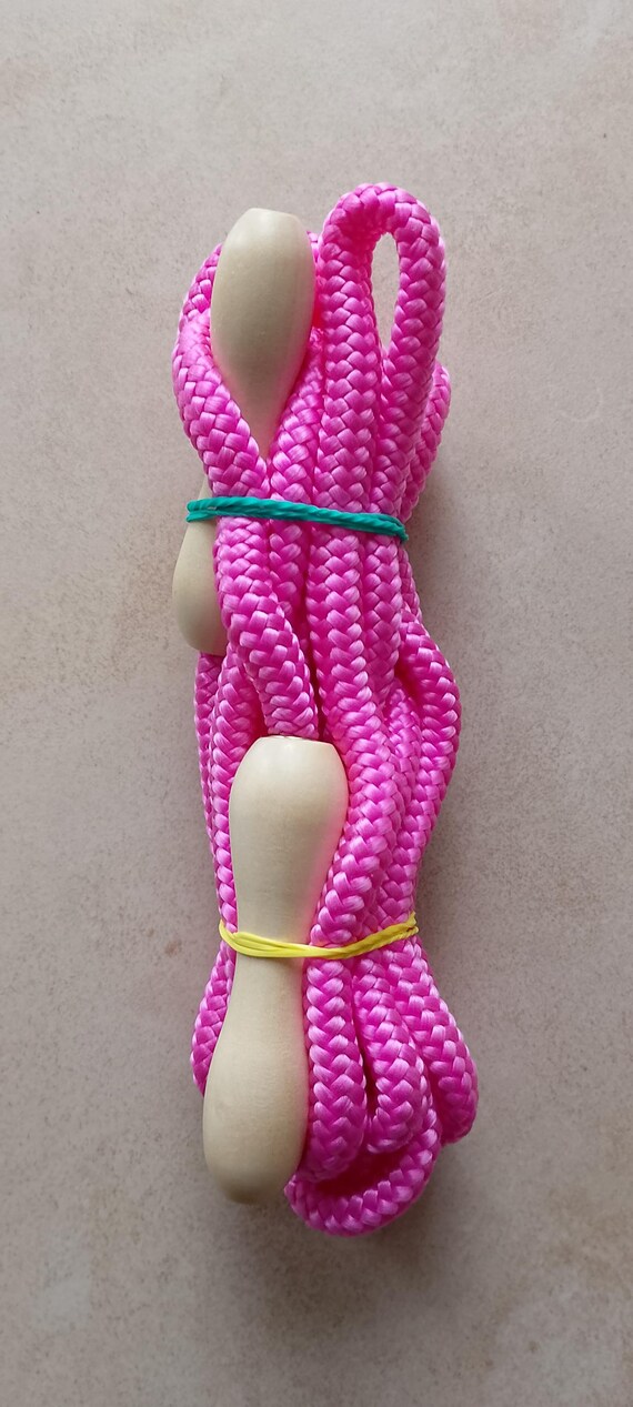 Strapazierfähiges Springseil 3 Meter mit Holzgriffen