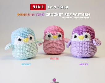 Low-Sew Penguin 3-in-1 Crochet Pattern – Easy DIY Crochet Tutorial | Christmas Gifts & Holiday Décor