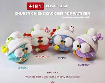 Chubby Chicks Crochet Pattern Bundle: Smurf-Inspired Amigurumi (PDF Pattern)