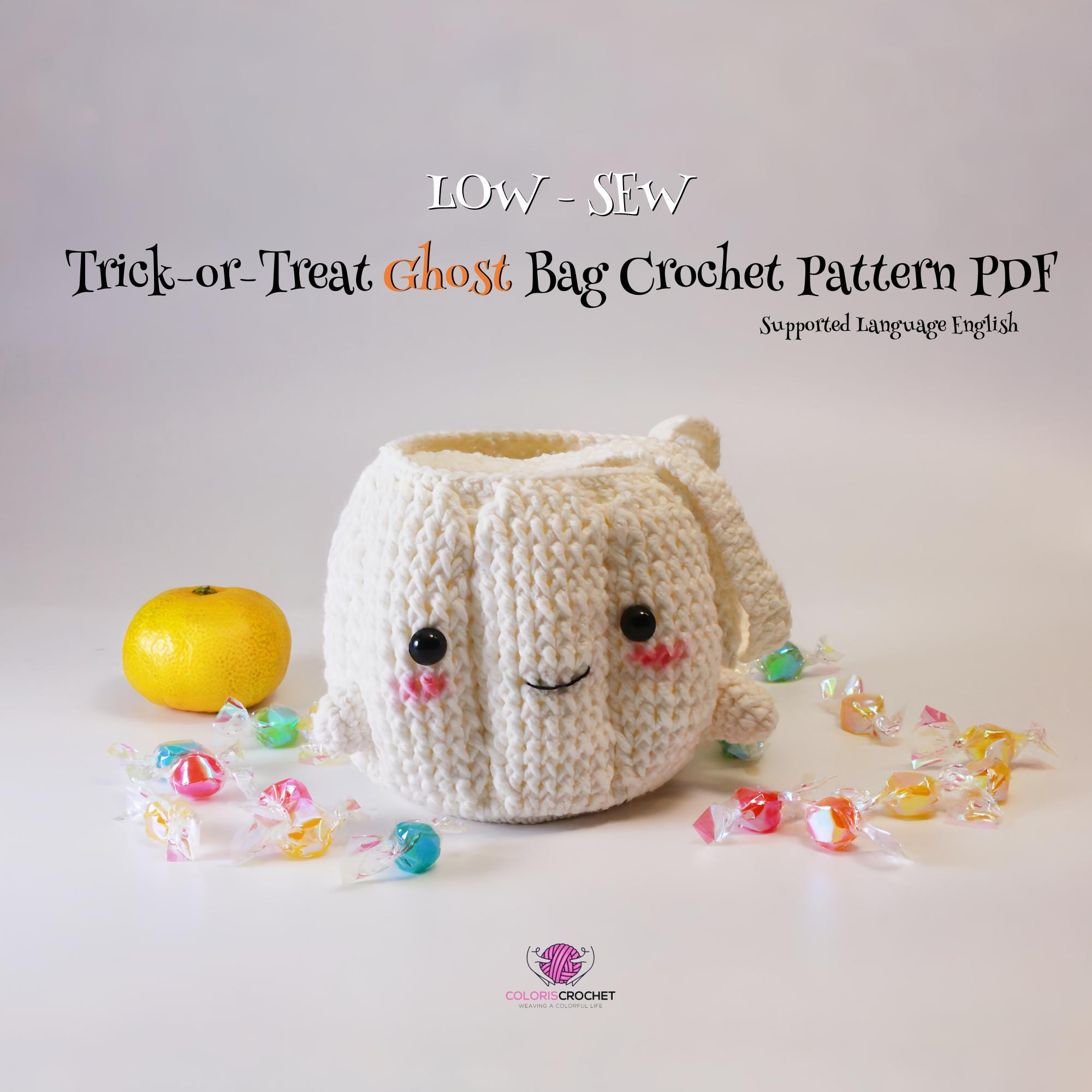 40 Crochet Witchy Stuff Patterns with Hats, Bats, and Ghosts 25 Ghost Trick-or-Treat Crochet Bag