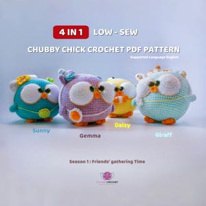 Chubby Chicks Crochet Pattern Bundle: 4-in-1 Plushie DIY (PDF Pattern)