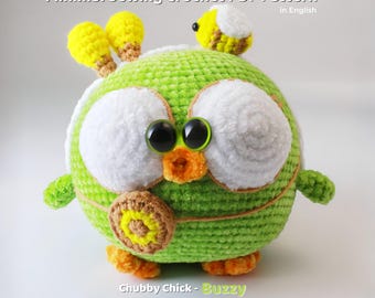 Fun Bee-Themed Crochet Chick Pattern – Minimal Sewing PDF Tutorial | Beginner-Friendly Amigurumi Chicken Crochet