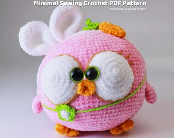 Bunny Costume Chicken Crochet Pattern – Easy Amigurumi Plushie with Carrot Accessory