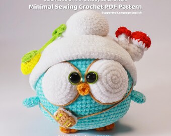 Smurf Chicken Crochet Pattern: Low Sew Chick Amigurumi (PDF Pattern)